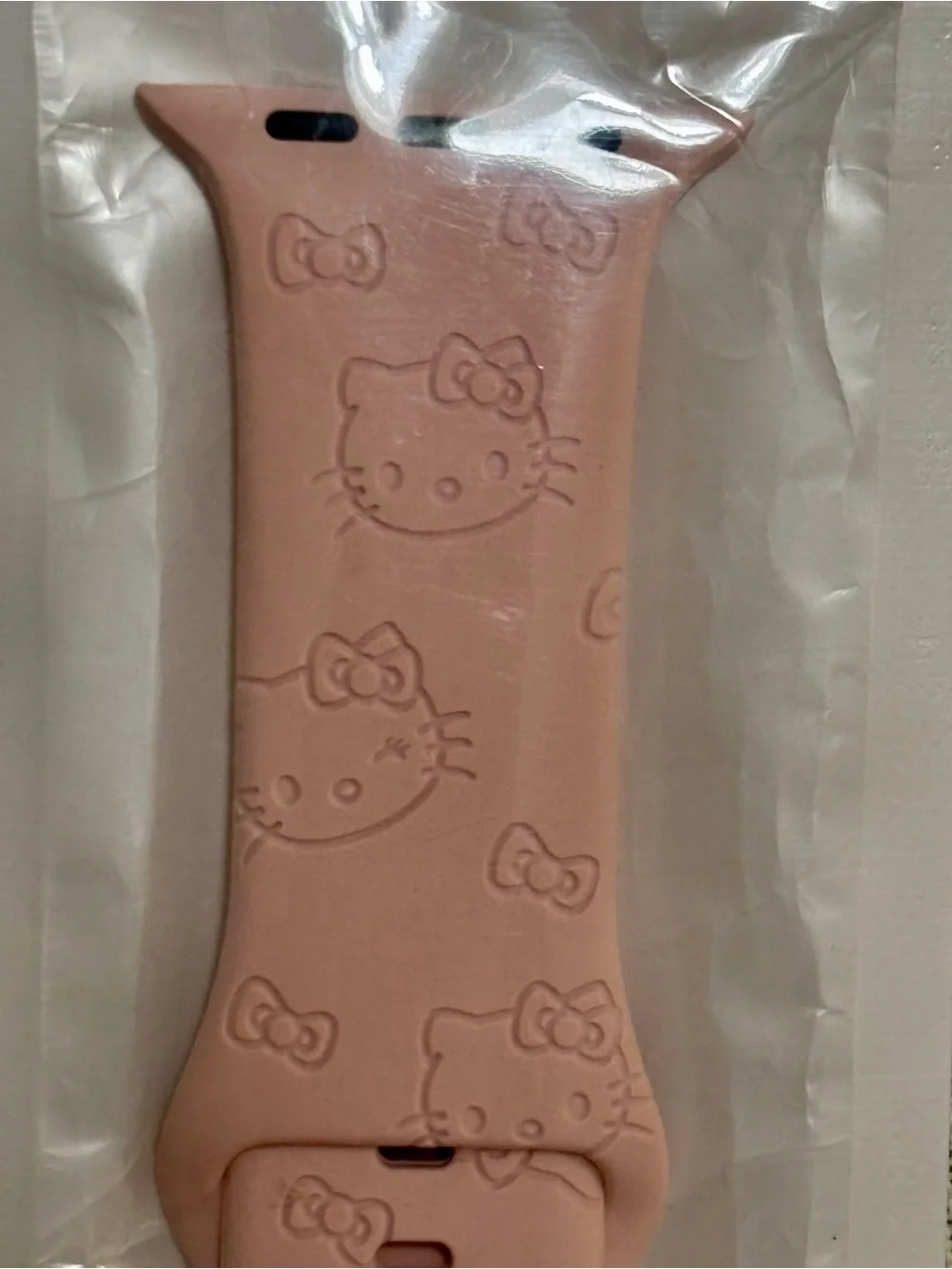 Pink Silicone Hello Kitty Pattern Watch Band